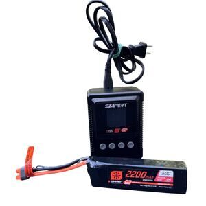 Spektrum 11.1V 2200mAh 50C 3S Smart G2 LiPo Battery SPMX223S50 with S155 Charger